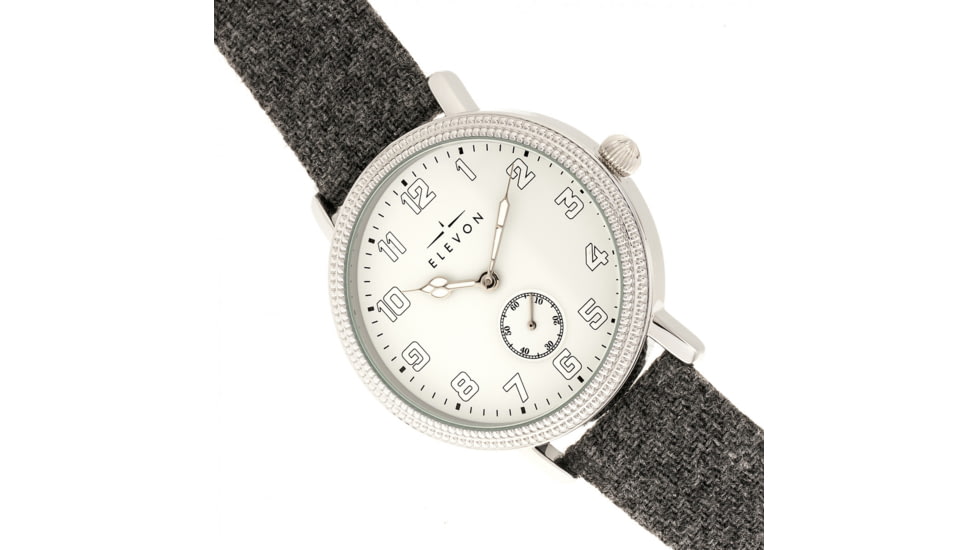 Elevon Northrop Leather-Band Watch, Grey/White, ELE110-1