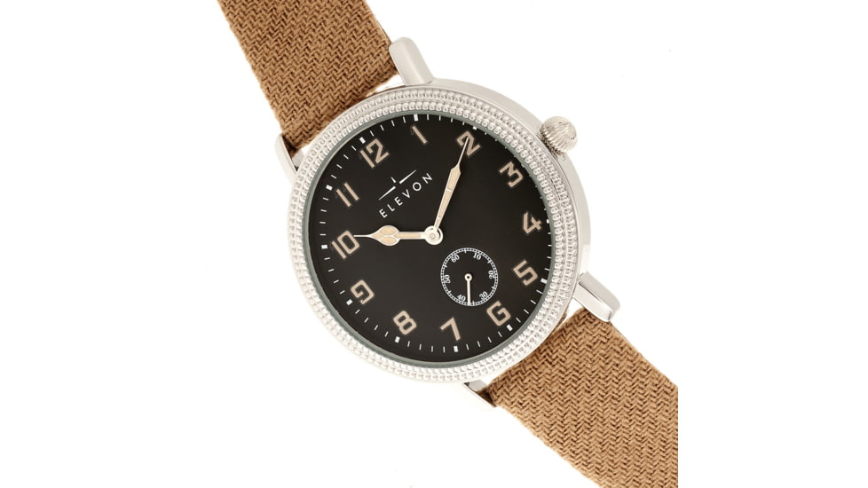 Elevon Northrop Leather-Band Watch, Tan/Black, ELE110-4