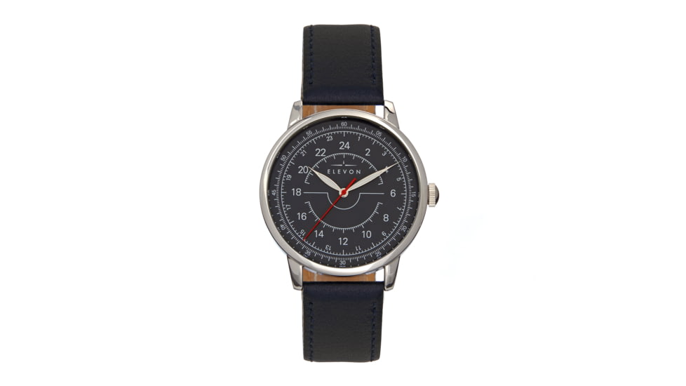 Elevon Gauge Leather-Band Watch - Mens, Navy/Navy, One Size, ELE122-3