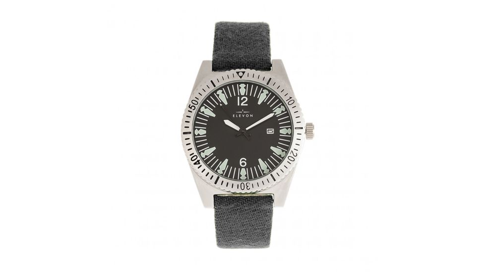 Elevon Jeppesen Pressed Wool Leather-Band Watch w/ Date, Grey, One Size, ELE114-4