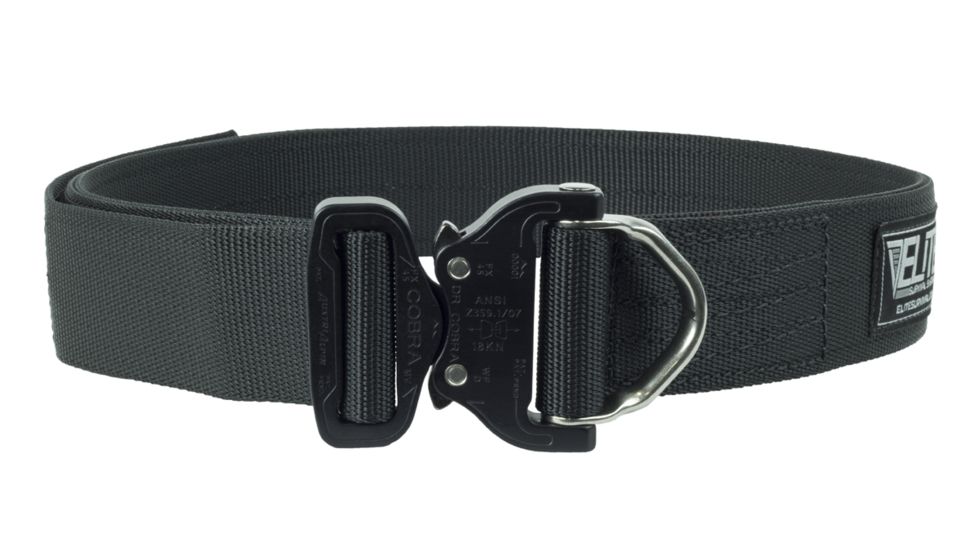 Elite Survival Systems Elite Cobra Rigger's Belt with D Ring Buckle, Black, Medium CRB-B-M