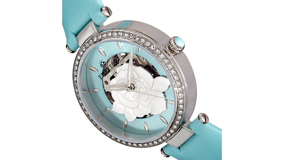 Empress Anne Automatic Semi-Skeleton Leather-Band Watch, Mint, One Size, EMPEM3102