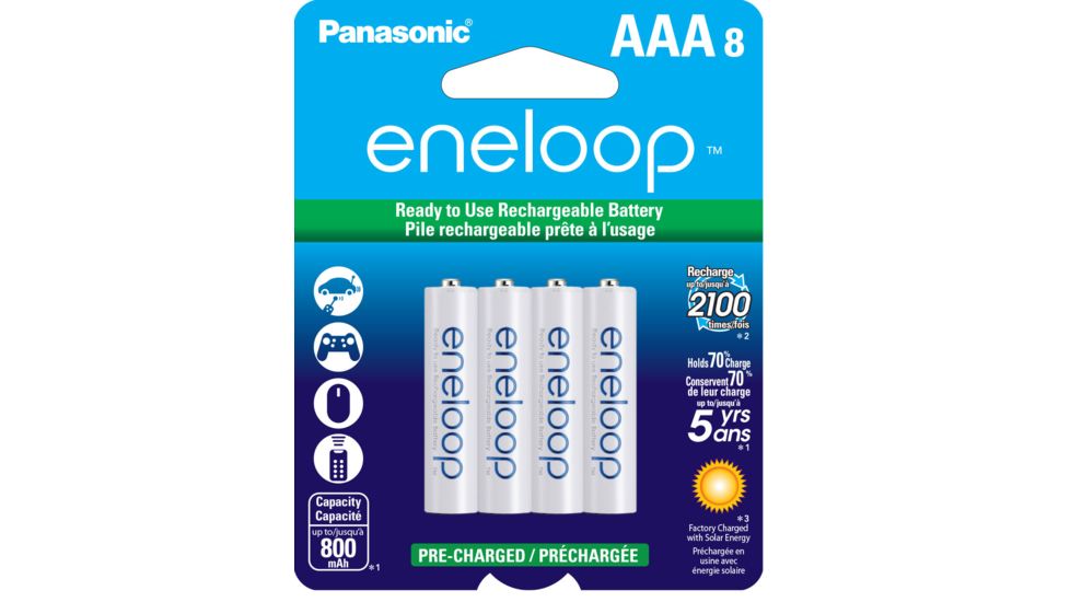 Eneloop AAA - 8 Pack 2nd Generation, White, BK-4MCCA8BA