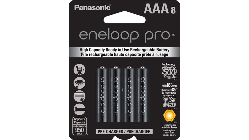 Eneloop Pro AAA - 8 Pack 3rd Generation, White, BK-4HCCA8BA