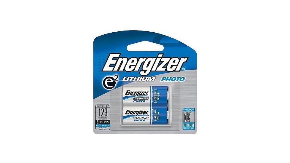 Energizer E2 Lithium Battery, 3 Volt, 123, Pack of 2, EL123APB2