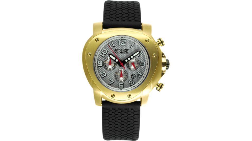 Equipe Grille Watches - Men's - 54mm Case, Quartz Movement, Black/Gold, One Size, EQUE208