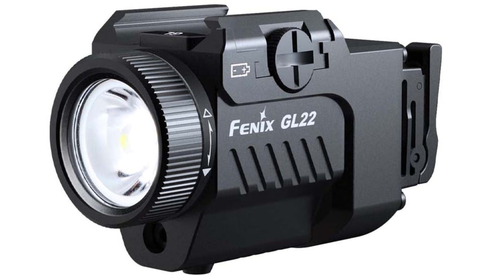 Fenix GL22, Weapon Light, White LED with Red Laser, 750 Lumens, 2.64 Long, Fits GLOCK and 1913 Rails, Includes Rechargeable 16340 Battery and USB Type-C Charging Cable