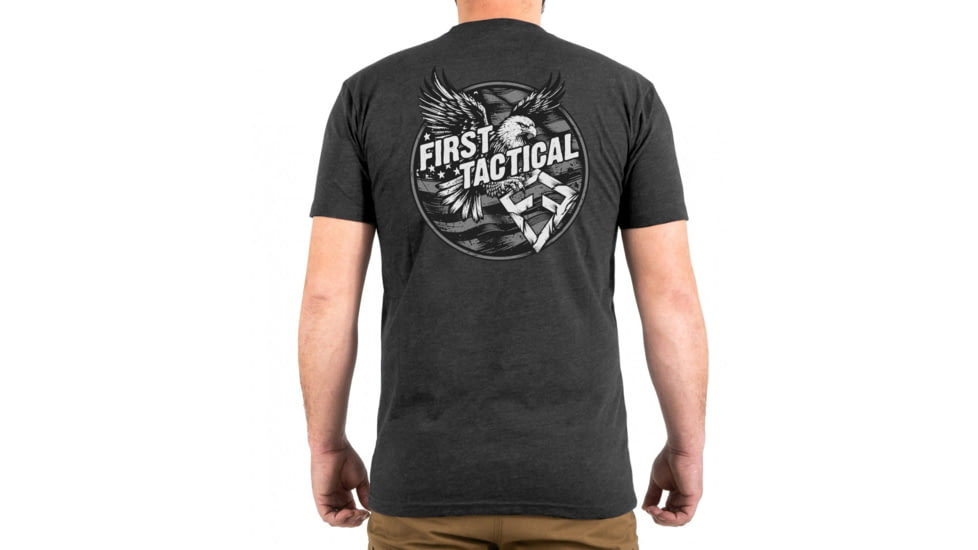 First Tactical Circle Eagle Graphic T-Shirt - Mens, Charcoal Grey, Medium, 112556-417-M