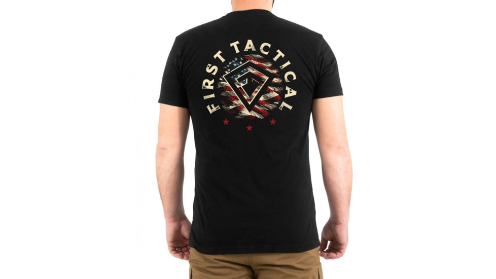 First Tactical Stars and Stripes Spear T-Shirt - Mens, Black, 2XL, 112555-019-XXL
