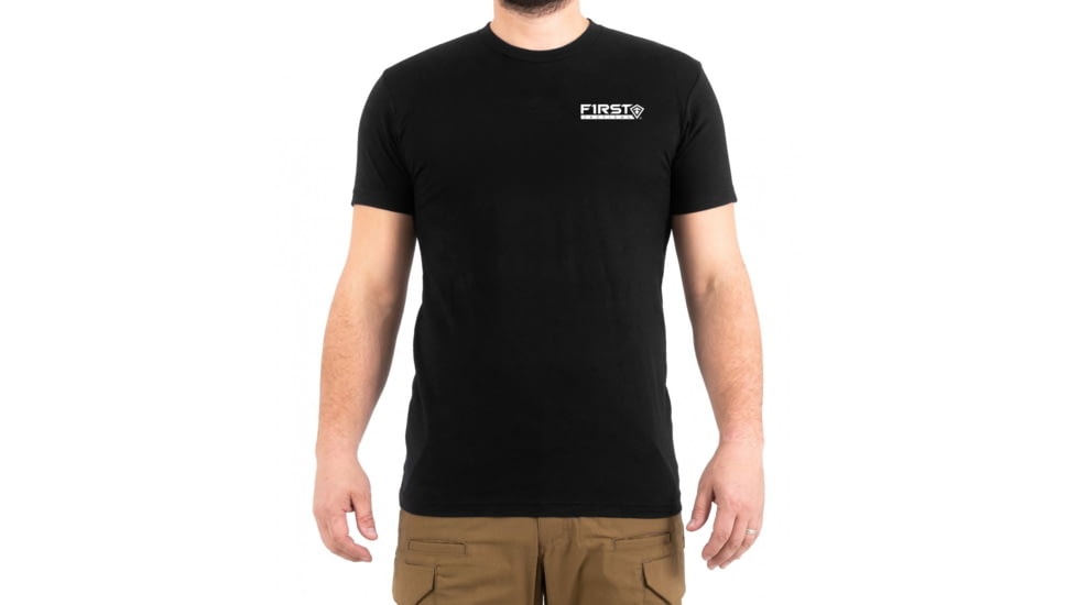 First Tactical Vertical Flag Graphic T-Shirt - Mens, Charcoal Grey, Medium, 112557-019-M