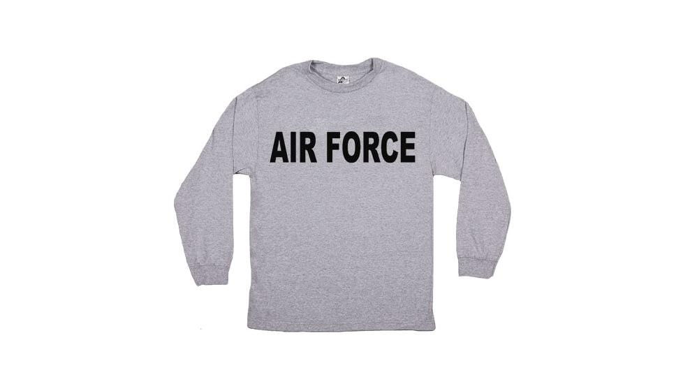 Fox Outdoor Long Sleeve Imprinted T-Shirt, Air Force - Heather Grey, Large, 64-641 L
