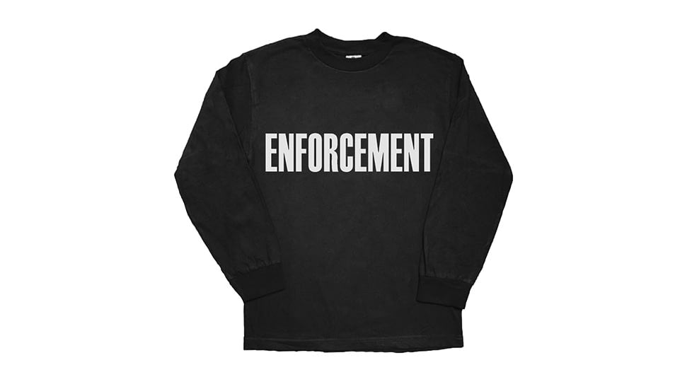 Fox Outdoor Long Sleeve Imprinted T-Shirt, Enforcement - Black - White Imprint, Extra Large, 64-6499 XL