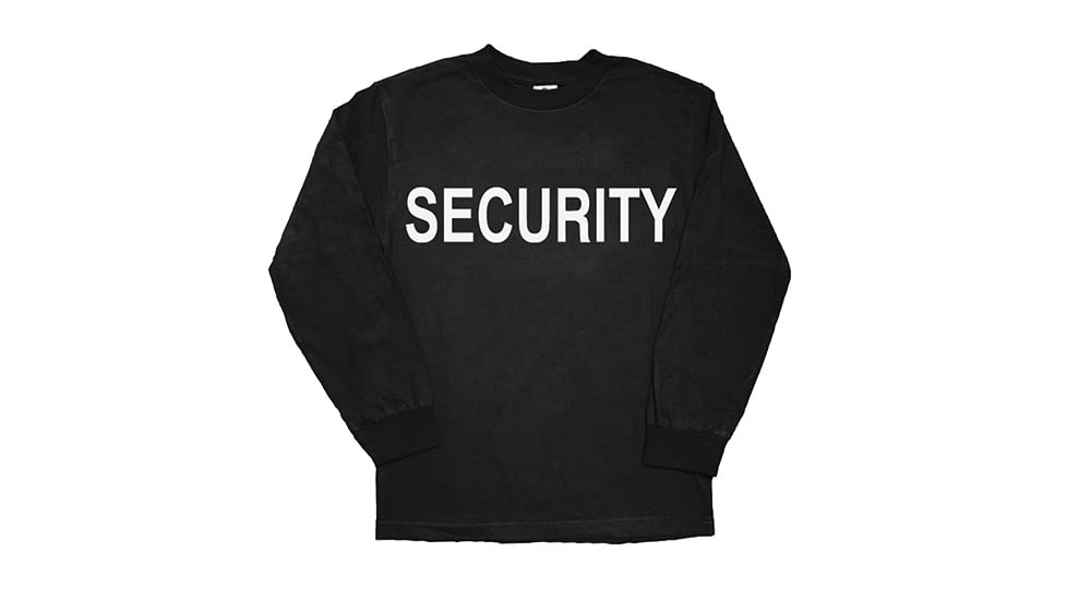 Fox Outdoor Long Sleeve Imprinted T-Shirt, Security - Black, Large, 64-649 L