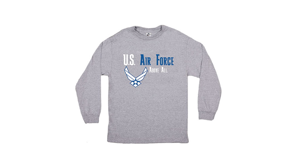 Fox Outdoor Long Sleeve Imprinted T-Shirt, US Air Force - Heather Grey, Large, 64-6343 L