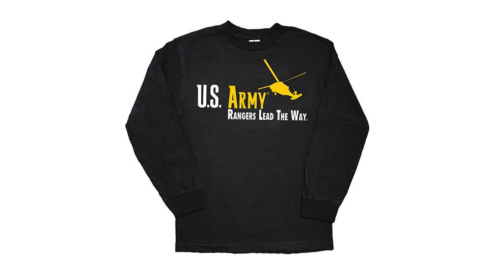 Fox Outdoor Long Sleeve Imprinted T-Shirt, US Army - Black, Extra Large, 64-6340 XL