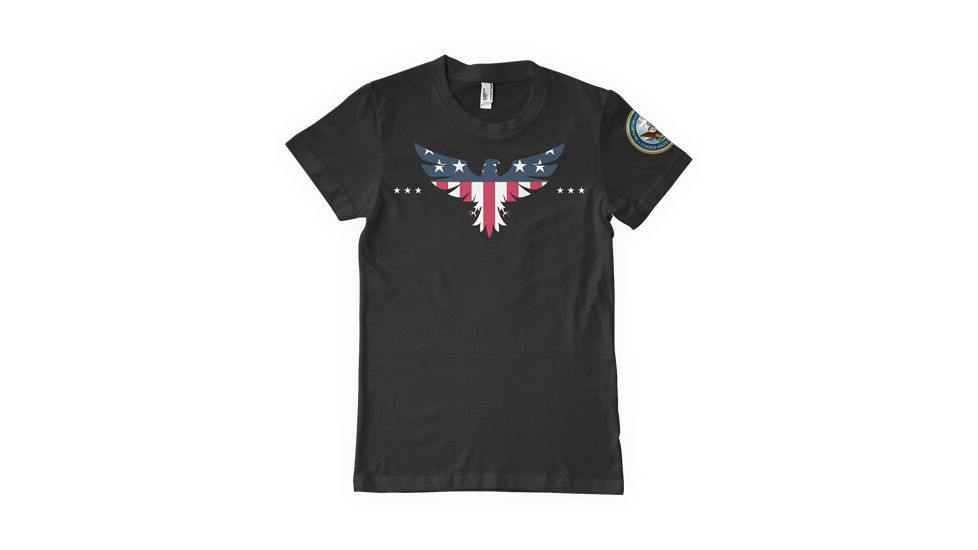 Fox Outdoor Navy One-Sided Imprinted T-Shirt, USA Eagle Navy / Black, Large 63-4051 L