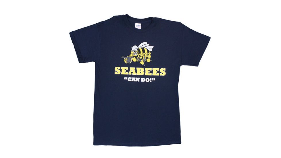 Fox Outdoor Navy One-Sided Imprinted T-Shirt, Sea Bee Can Do / Navy, Extra Large, 63-952 XL