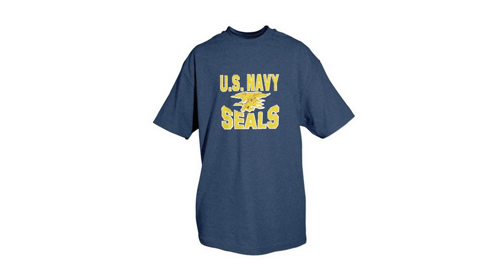 Fox Outdoor Navy One-Sided Imprinted T-Shirt, U.S. Navy Seals / Navy, Large, 64-45 L