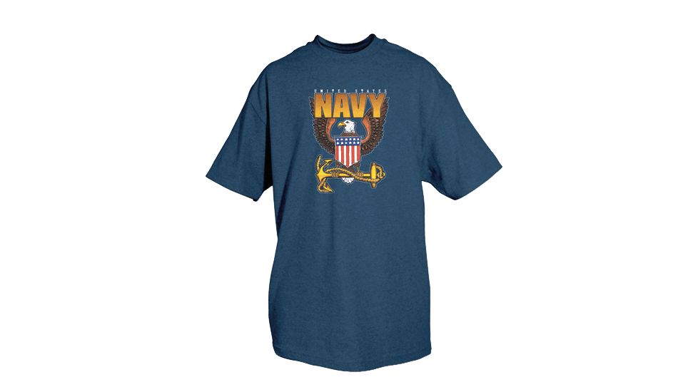 Fox Outdoor Navy One-Sided Imprinted T-Shirt, US Navy / Navy, Large, 64-433 L