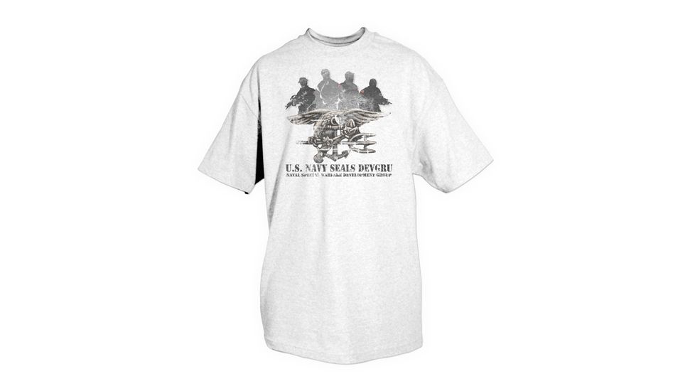 Fox Outdoor Navy One-Sided Imprinted T-Shirt, US Navy Seals / White, Large, 63-999 L