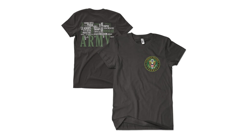 Fox Outdoor Two-Sided Imprinted T-Shirt - Men's, Large, Army Descriptive Words/Black, 63-4020 L