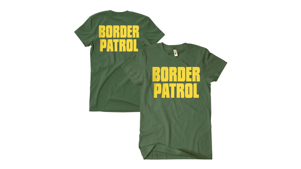 Fox Outdoor Two-Sided Imprinted T-Shirt - Men's, Large, Border Patrol/Gold Imprint/Olive Drab, 64-607 L