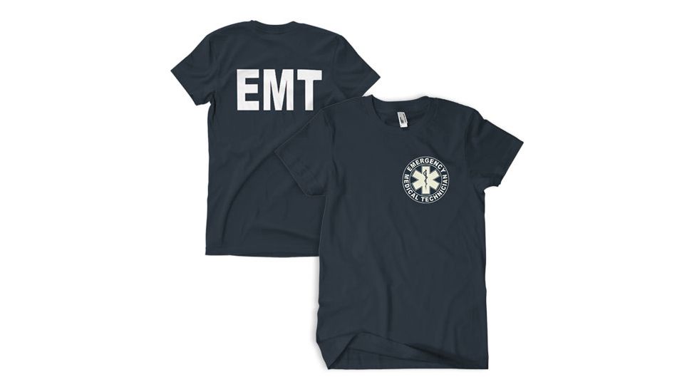 Fox Outdoor Two-Sided Imprinted T-Shirt - Men's, Medium, EMT/Navy/White Imprint, 64-621 M