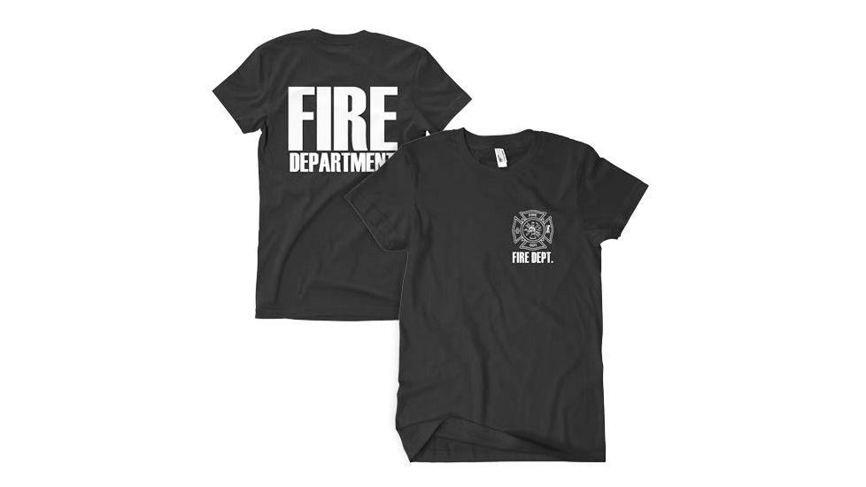 Fox Outdoor Two-Sided Imprinted T-Shirt - Men's, Extra Large, Black/Fire Department/White Imprint, 64-615 XL