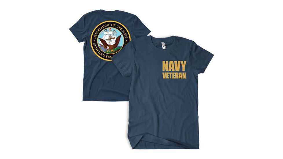 Fox Outdoor Two-Sided Imprinted T-Shirt - Men's, Medium, Navy Veteran / Navy, 63-4851 M