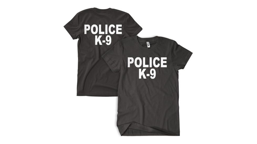 Fox Outdoor Two-Sided Imprinted T-Shirt - Men's, Large, Black/Police K-9/White Imprint, 64-623 L