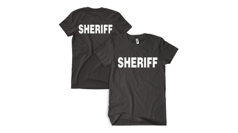 Fox Outdoor Two-Sided Imprinted T-Shirt - Men's, Small, Black/Sheriff/White Imprint, 64-613 S
