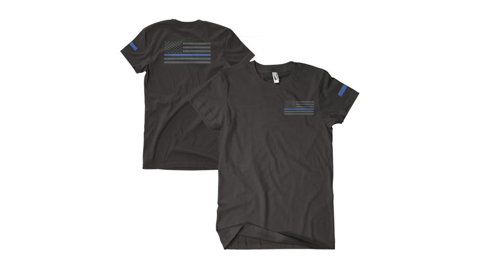 Fox Outdoor Two-Sided Imprinted T-Shirt - Men's, Extra Large, Thin Blue Line / Black, 63-482 XL