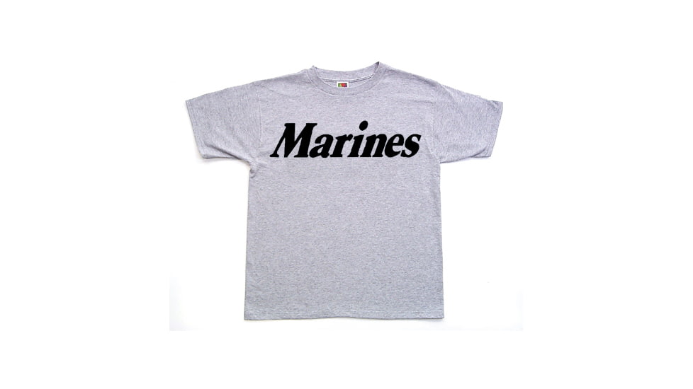 Fox Outdoor Youths Imprinted T-Shirt, Marines - Heather Grey, Extra Large, 64-81 XL