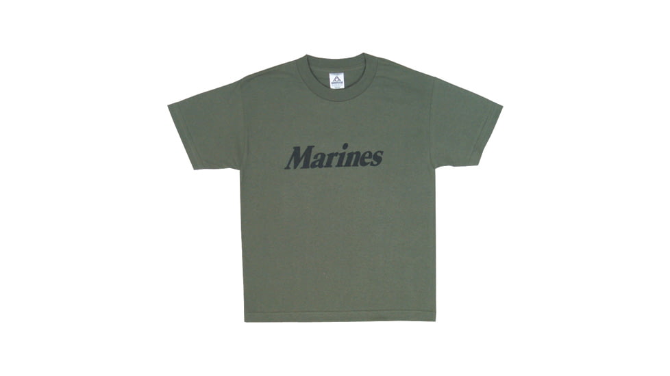 Fox Outdoor Youths Imprinted T-Shirt, Marines - Olive Drab, Extra Large, 64-815 XL