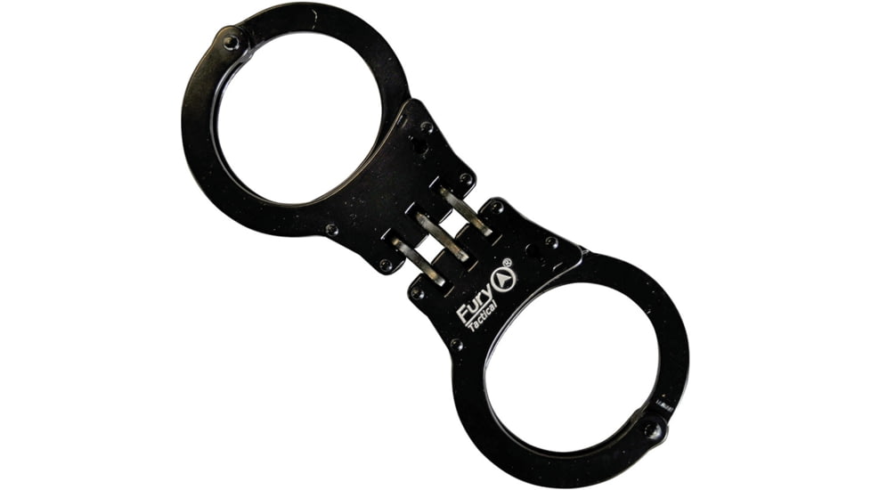 Fury Handcuffs Hinged with SS Construction, Matte Black SS Construction, Hinged, Meets Or Exceeds Military Specs, Black, 15949