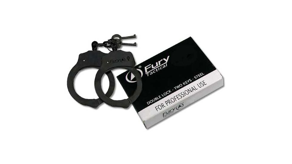Fury Professional DoubleLock Handcuff, Black Gun Metal Plated FP15912