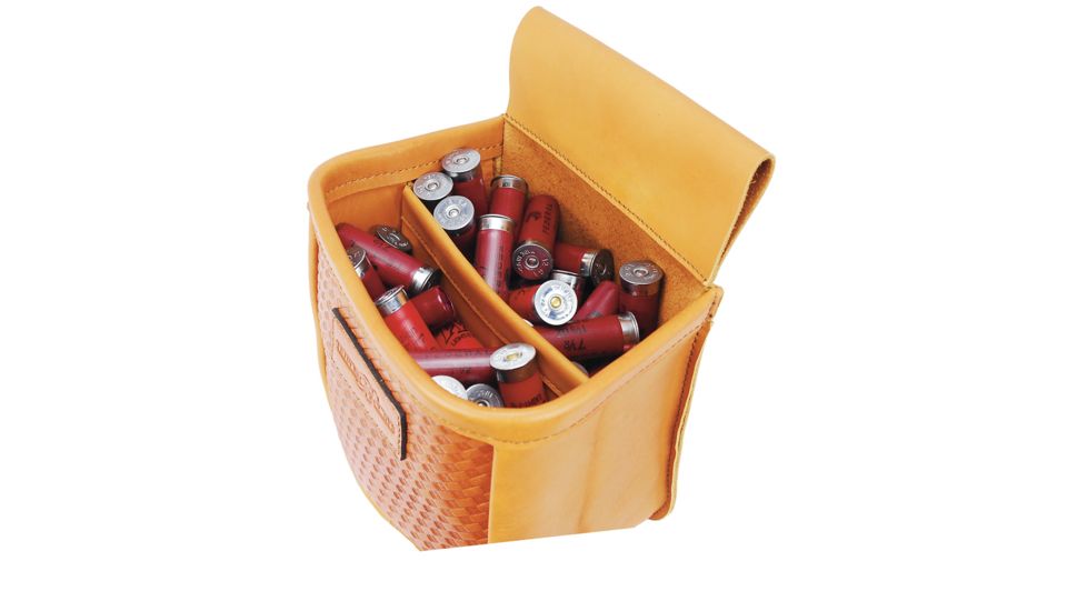 GPS Leather Double Shell Pouch Basket Weave holds 100 shells GPS-L870-2