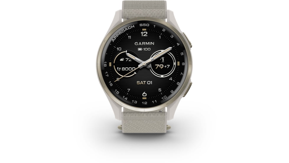 Garmin Approach S50 GPS Golf SmartWatch, Ivory, 010-03010-01