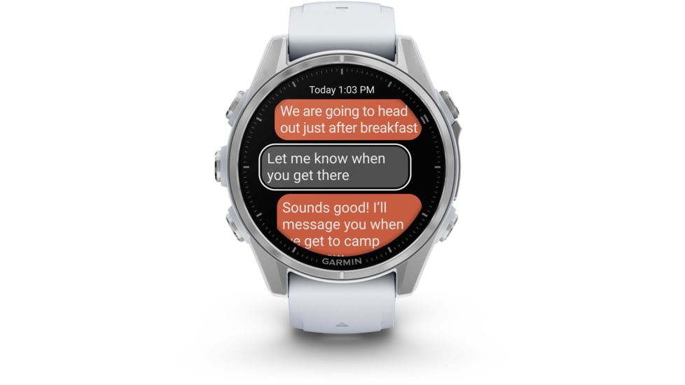 Garmin fenix 8 AMOLED 43mm GPS Watch, Silver with Whitestone Silicone Band, 010-02903-00