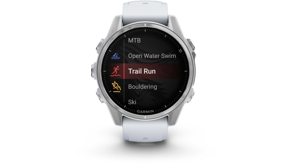 Garmin fenix 8 AMOLED 43mm GPS Watch, Silver with Whitestone Silicone Band, 010-02903-00