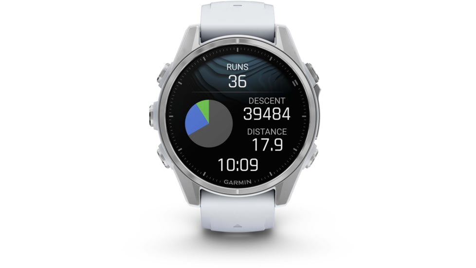 Garmin fenix 8 AMOLED 43mm GPS Watch, Silver with Whitestone Silicone Band, 010-02903-00