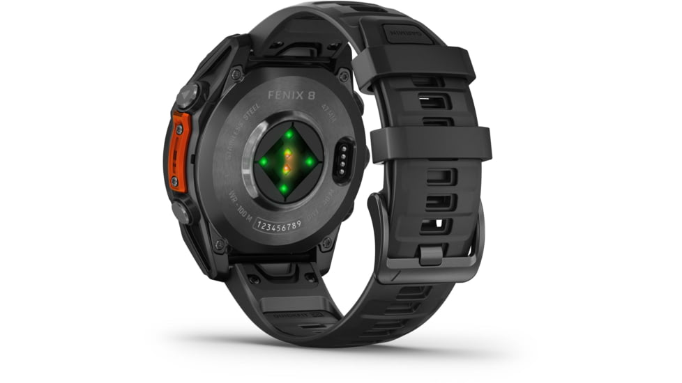 Garmin fenix 8 AMOLED 47mm GPS Watch, Slate Gray with Black Silicone Band, 010-02904-00