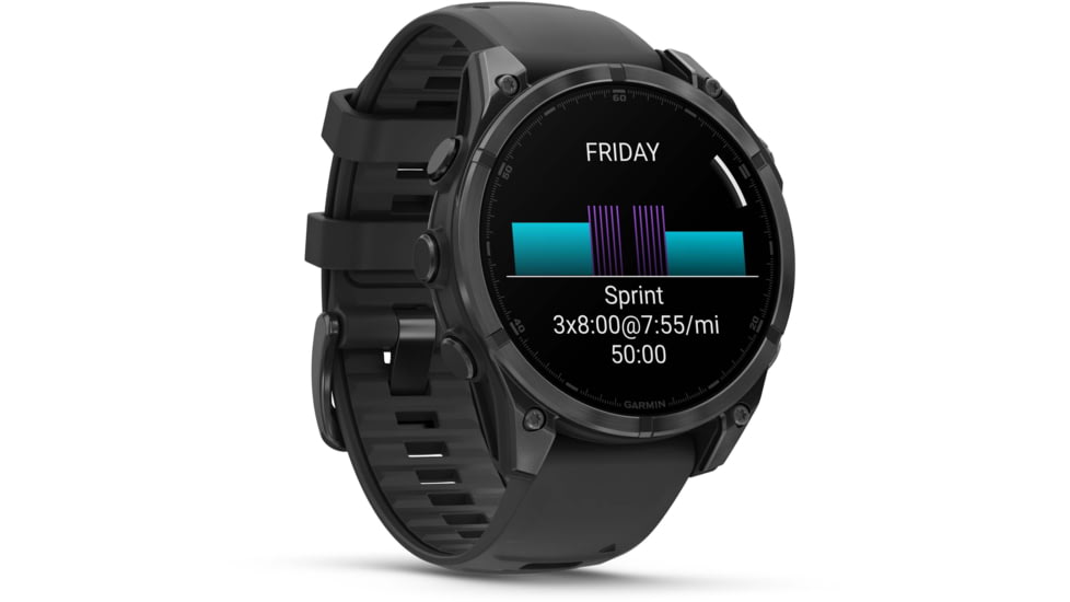 Garmin fenix 8 AMOLED 47mm GPS Watch, Slate Gray with Black Silicone Band, 010-02904-00