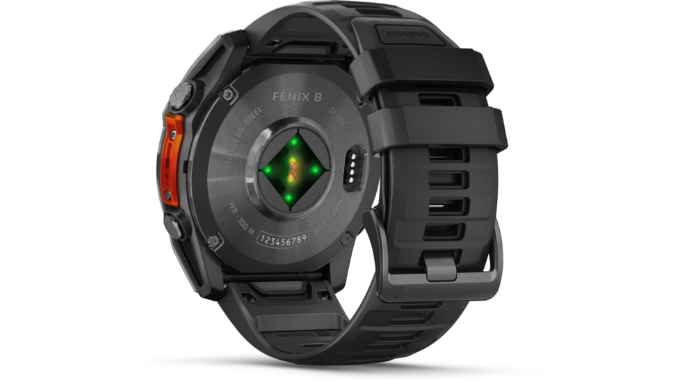 Garmin fenix 8 AMOLED 51mm GPS Watch, Slate Gray with Black Silicone Band, 010-02905-00