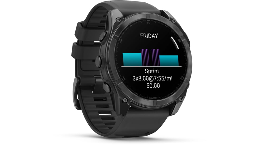 Garmin fenix 8 AMOLED 51mm GPS Watch, Slate Gray with Black Silicone Band, 010-02905-00