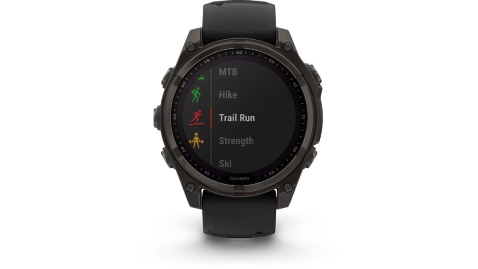 Garmin fenix 8 Sapphire Solar Edition 47mm GPS Watch, Carbon Gray DLC Titanium with Black/Pebble Gray Silicone, 010-02906-10