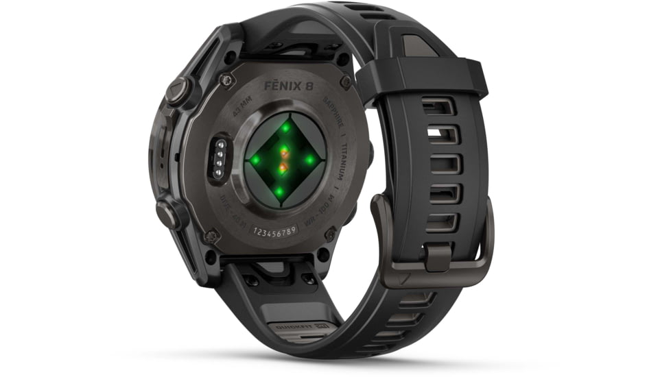 Garmin fenix 8 AMOLED 43mm GPS Watch, Sapphire, Carbon Gray DLC Titanium with Black/Pebble Gray Silicone, 010-02903-20