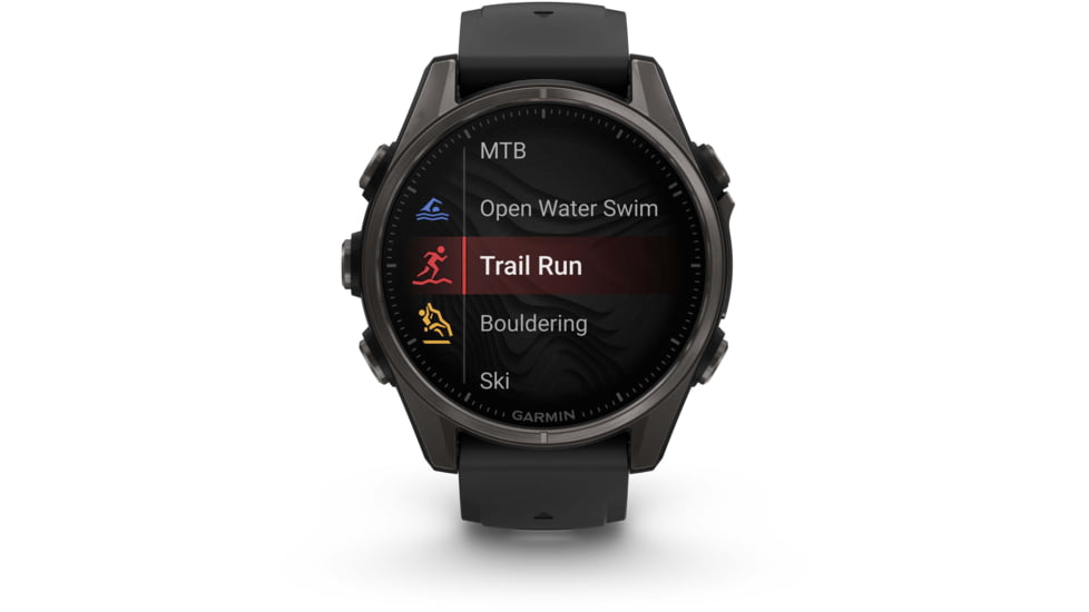 Garmin fenix 8 AMOLED 43mm GPS Watch, Sapphire, Carbon Gray DLC Titanium with Black/Pebble Gray Silicone, 010-02903-20