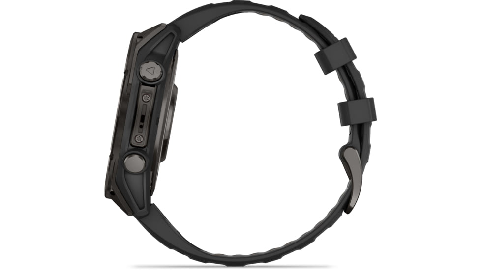 Garmin fenix 8 AMOLED 47mm GPS Watch, Sapphire, Carbon Gray DLC Titanium with Black/Pebble Gray Silicone, 010-02904-20