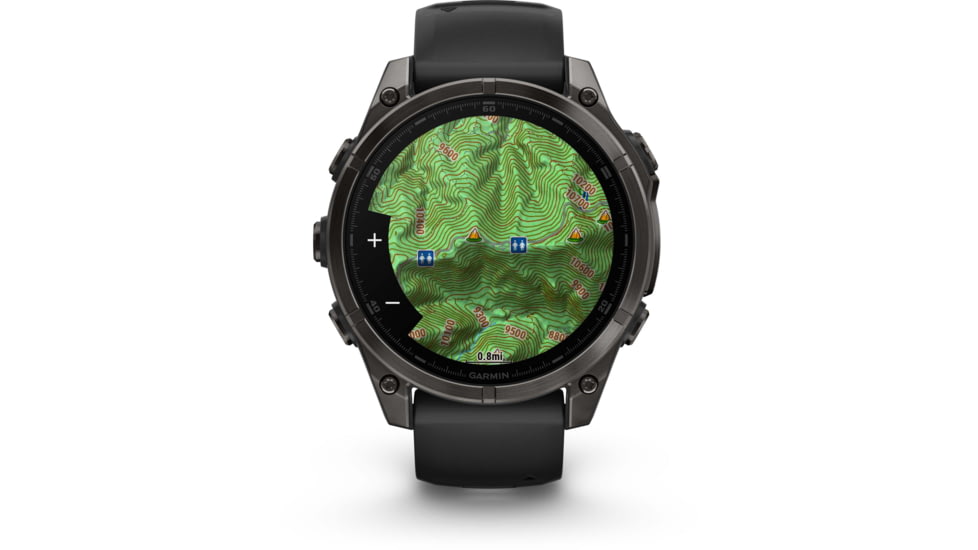 Garmin fenix 8 AMOLED 47mm GPS Watch, Sapphire, Carbon Gray DLC Titanium with Black/Pebble Gray Silicone, 010-02904-20